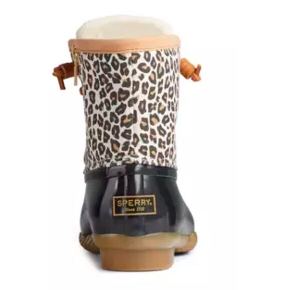 SPERRY LADIES SALTWATER ANIMAL PRINT TEXTILE MULTI DUCK BOOTS IN A SIZE 6 NWOT - Picture 3 of 7